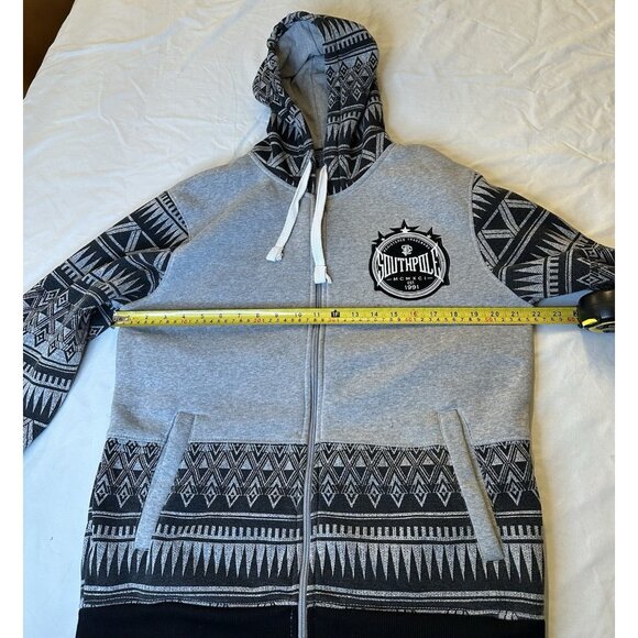 Southpole Y2K Men's Gray Full Zip Hoodie Size M Graphic Print Vintage - Picture 7 of 10